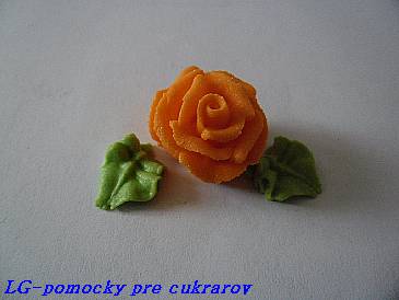 Ruža cukrova malá Oranžová 13 lupienkov 60 ks + 120 lístkov
