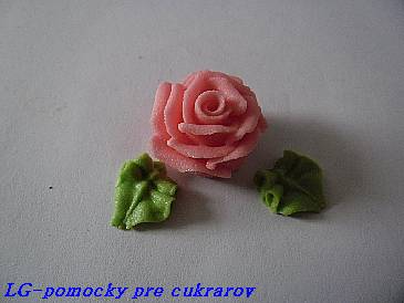 Ruža cukrova malá Ružová 13 lupienkov 3 ks + 6 lístkov