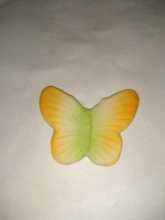 Motýl žlto zelený 5x4 CM 1ks/bal