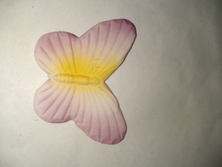 Motýl fialovo žltý 5x4 CM 1ks/bal