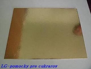 Tortová podložka zlatá 40 x 30 cm